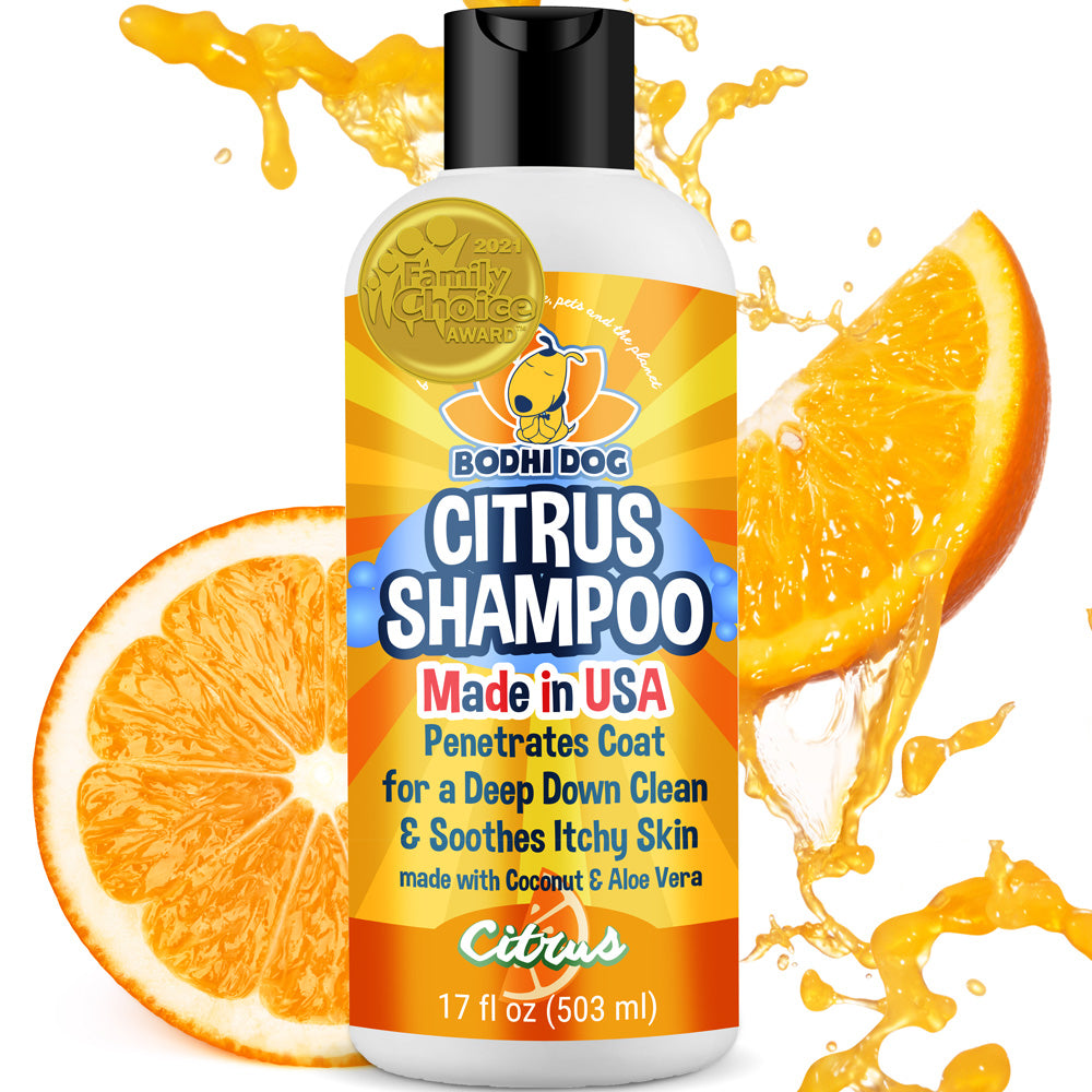 Bodhi Dog New Refreshing Orange Citrus Dog Shampoo Deep Cleaning Formula with Coconut and Aloe Vera Natural Soothing Moisturizing Pet Dog Puppy